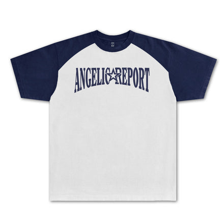 Logo Raglan Tee - White/Navy