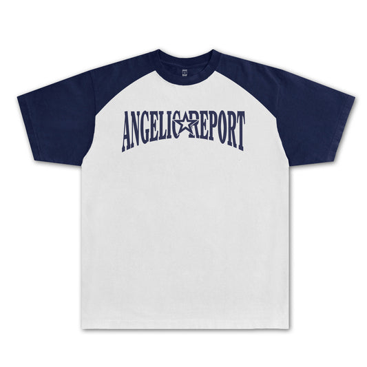 Logo Raglan Tee - White/Navy