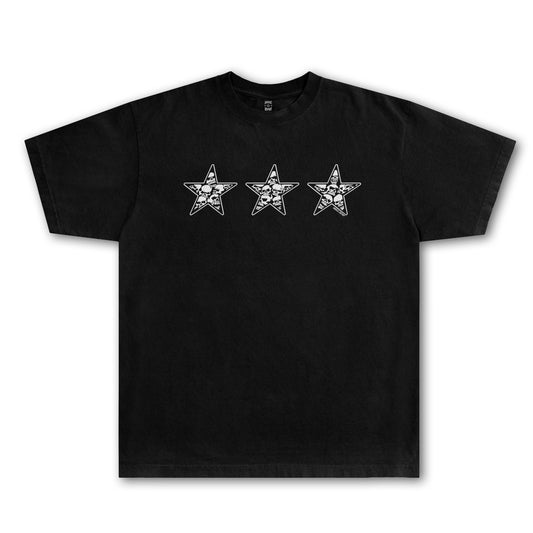 3 Star Skulls Tee - Black