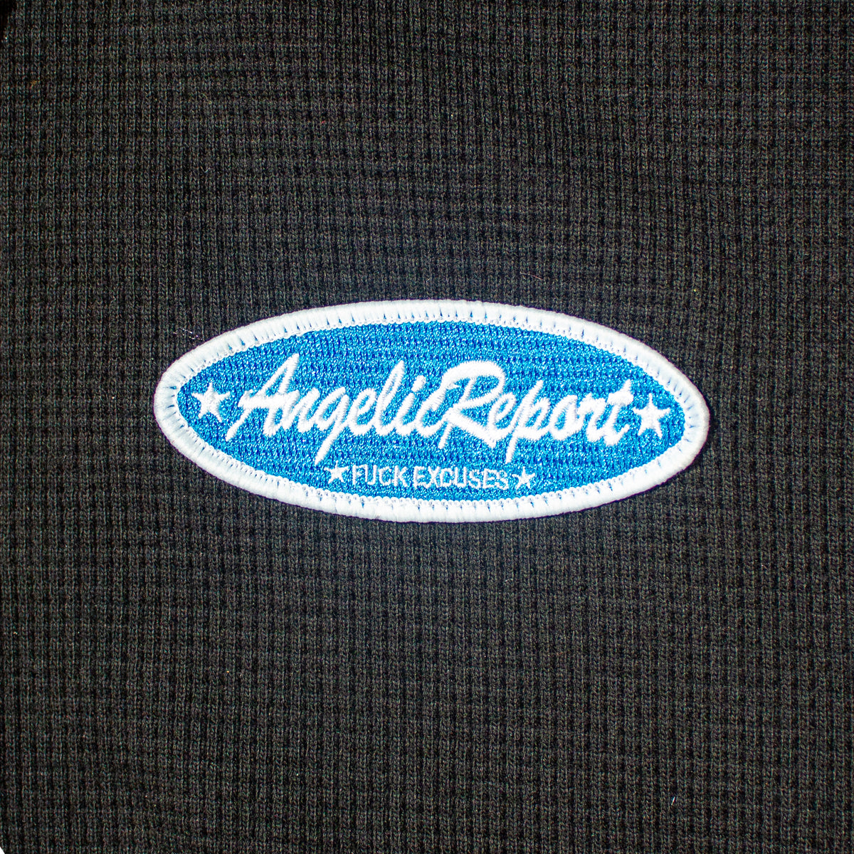Waffle Patch Hoodie - Black