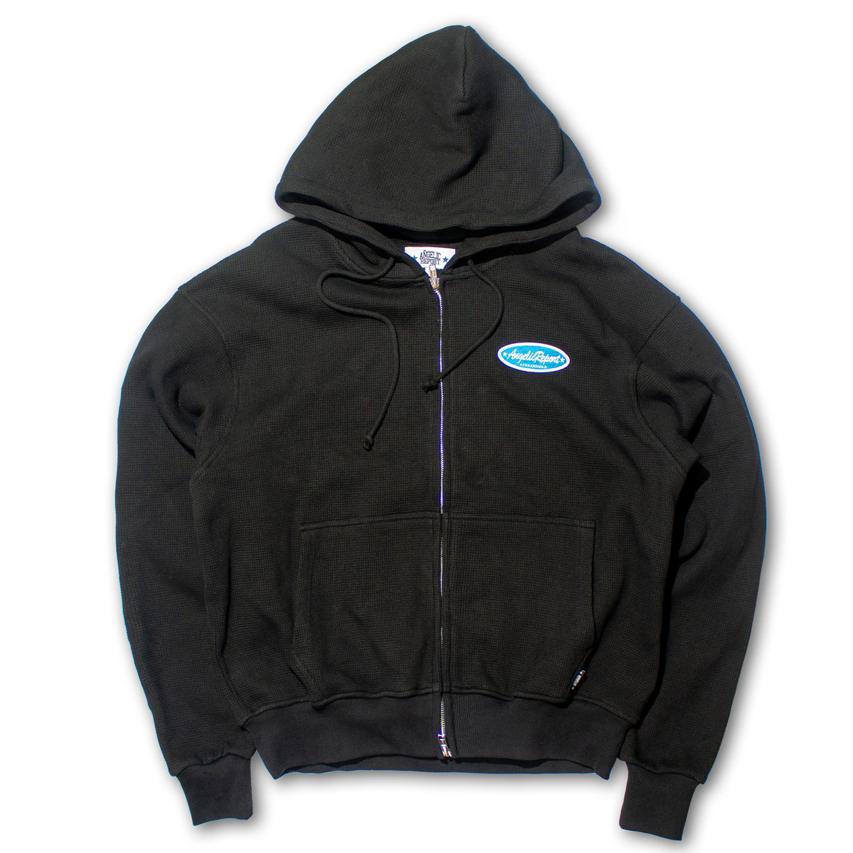 Waffle Patch Hoodie - Black